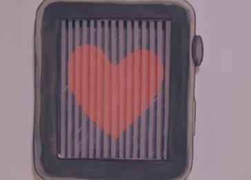 Frame do vídeo Internet das Coisas: o que é e como está transformando a sua vida. Imagem representa o monitoramento cardíaco feito por um relógio inteligente